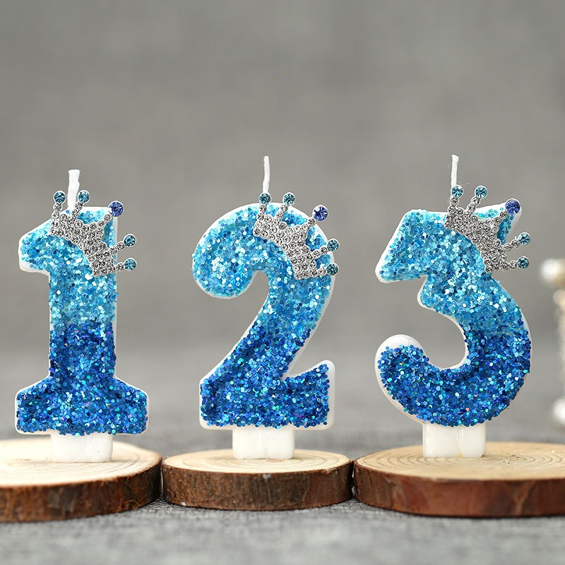 Candle Supplies Usa - 창의적인 공작새 블루 크라운 디지털 생일