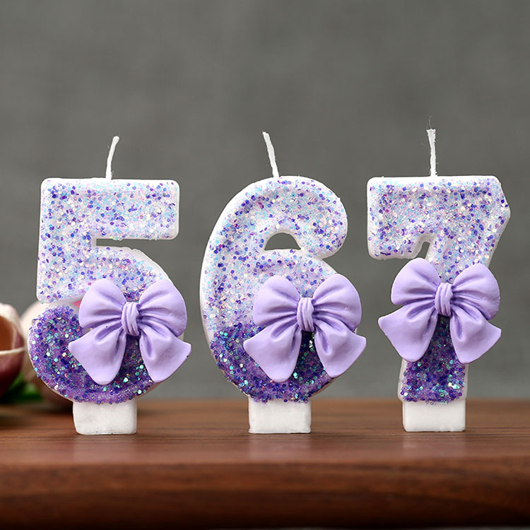 Candle Supplies Usa - 창의적인 글리터 그라데이션 퍼플 리본 0-9