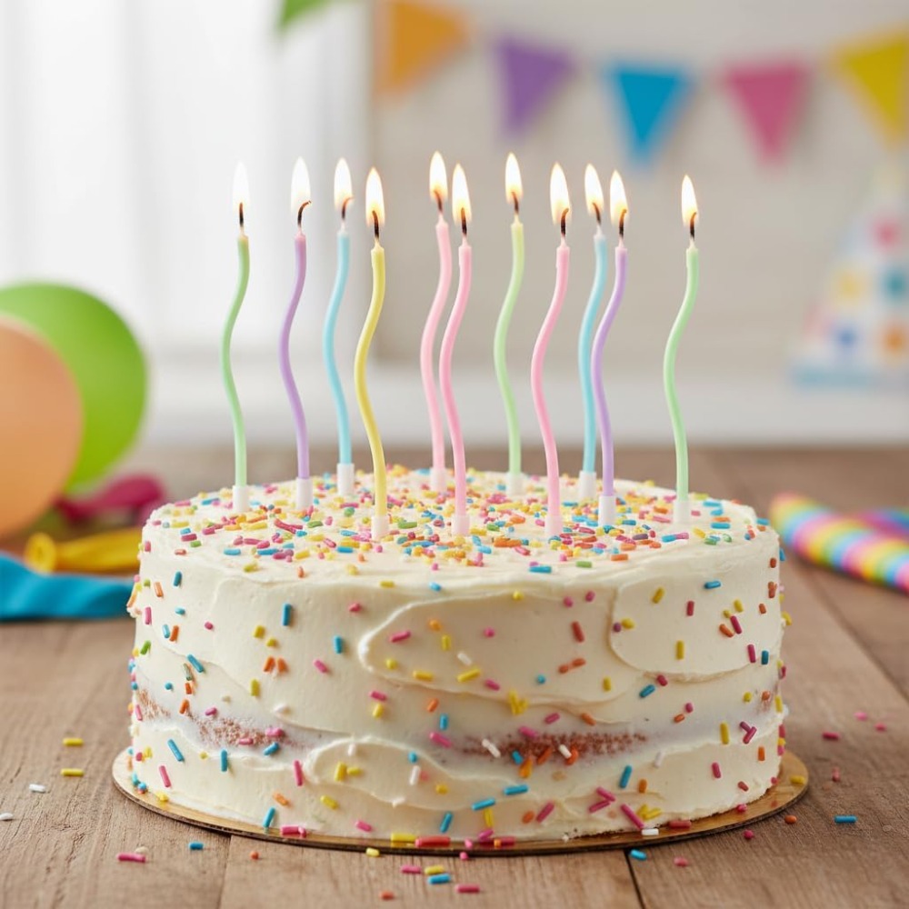레인보우 스파이럴 생일 케이크 캔들 12개 세트(홀더  - Candle Supplies Usa 리뷰 및 가격
