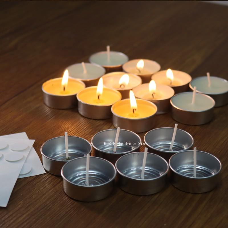 100 심지 100 스티커 포함 빈 차 왁스 원형 알루 - Candle Supplies Tins 리뷰 및 가격