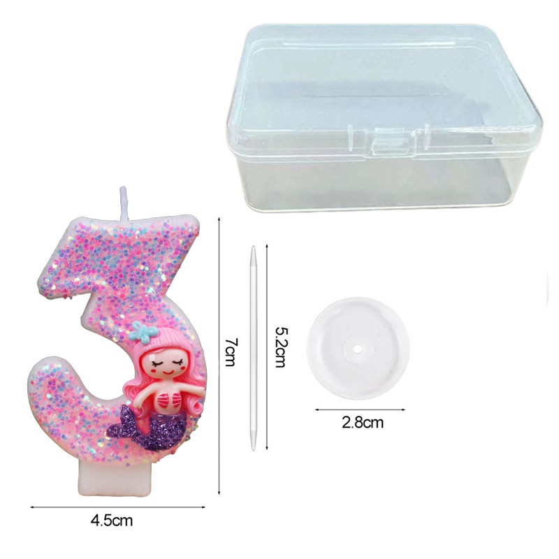 창의적인 핑크 인어 0-9 디지털 생일 양초 - 파티  - Candle Supplies Usa 리뷰 및 가격