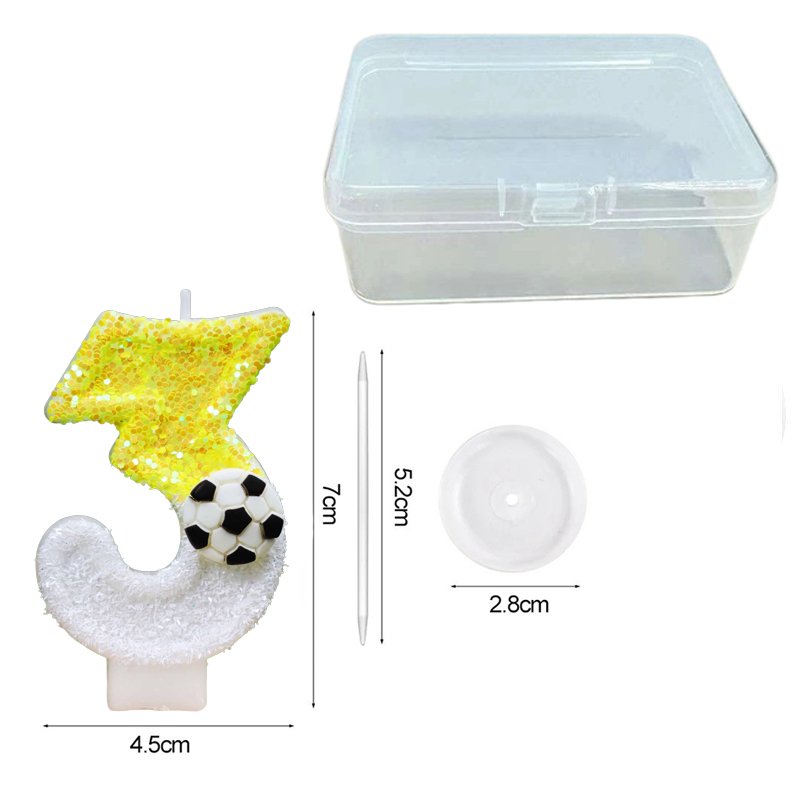 노란색 흰색 스팽글 스포츠 축구 디지털 생일 양초 -  - Candle Supplies Usa 리뷰 및 가격