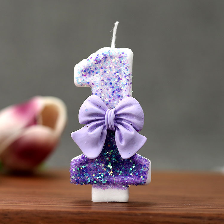 창의적인 글리터 그라데이션 퍼플 리본 0-9 디지털 생 - Candle Supplies Usa 리뷰 및 가격