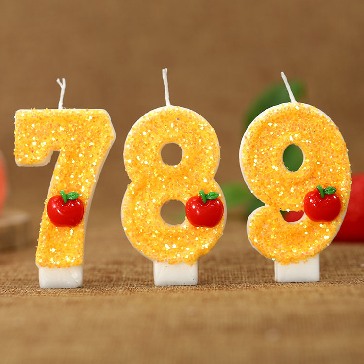 빨간 사과 모양의 신선한 노란색 디지털 생일 양초 -  - Candle Supplies Usa 리뷰 및 가격