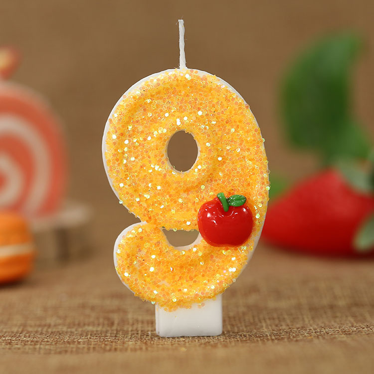 빨간 사과 모양의 신선한 노란색 디지털 생일 양초 -  - Candle Supplies Usa 리뷰 및 가격