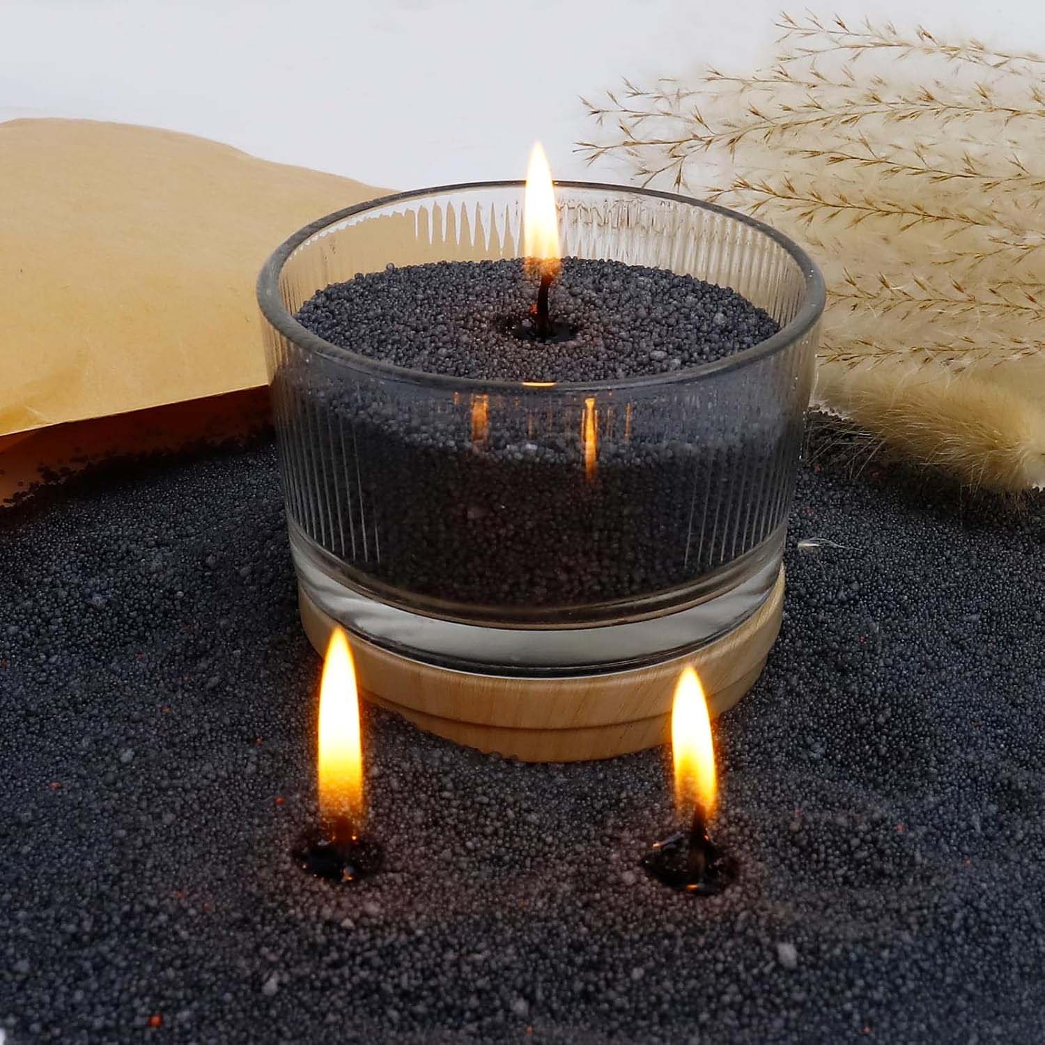 심지가 있는 검정색 캔들 모래, 200g, 10개의 심 - Candle Supplies Tins 리뷰 및 가격